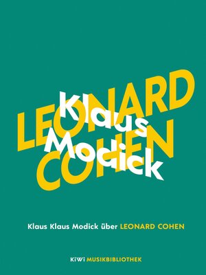 cover image of Klaus Modick über Leonard Cohen